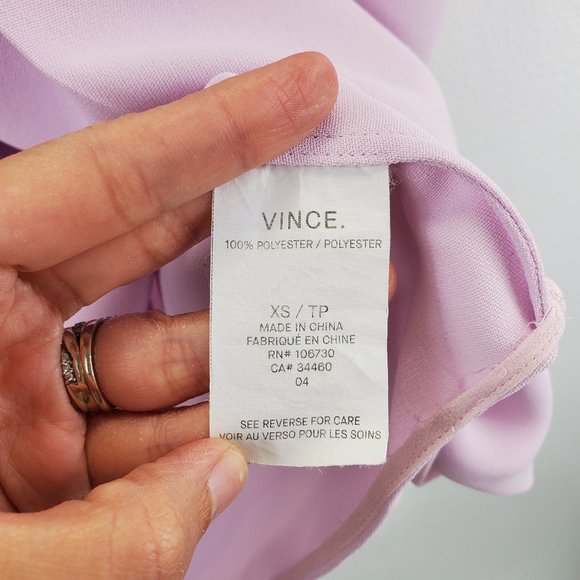 SoldE Vince Layered Vneck Crepe Blouse in Pink - Picture 13 of 14